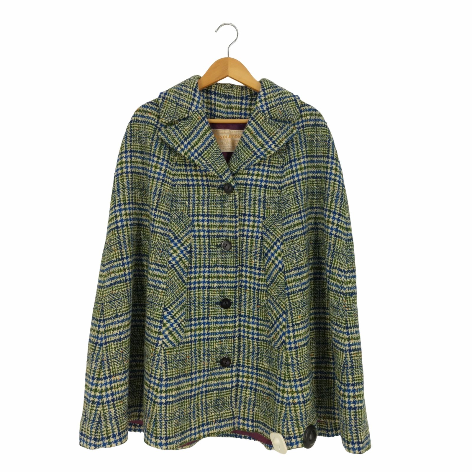 90s、usa製◎】PENDLETON ツイードウール ポンチョコート - チェスター