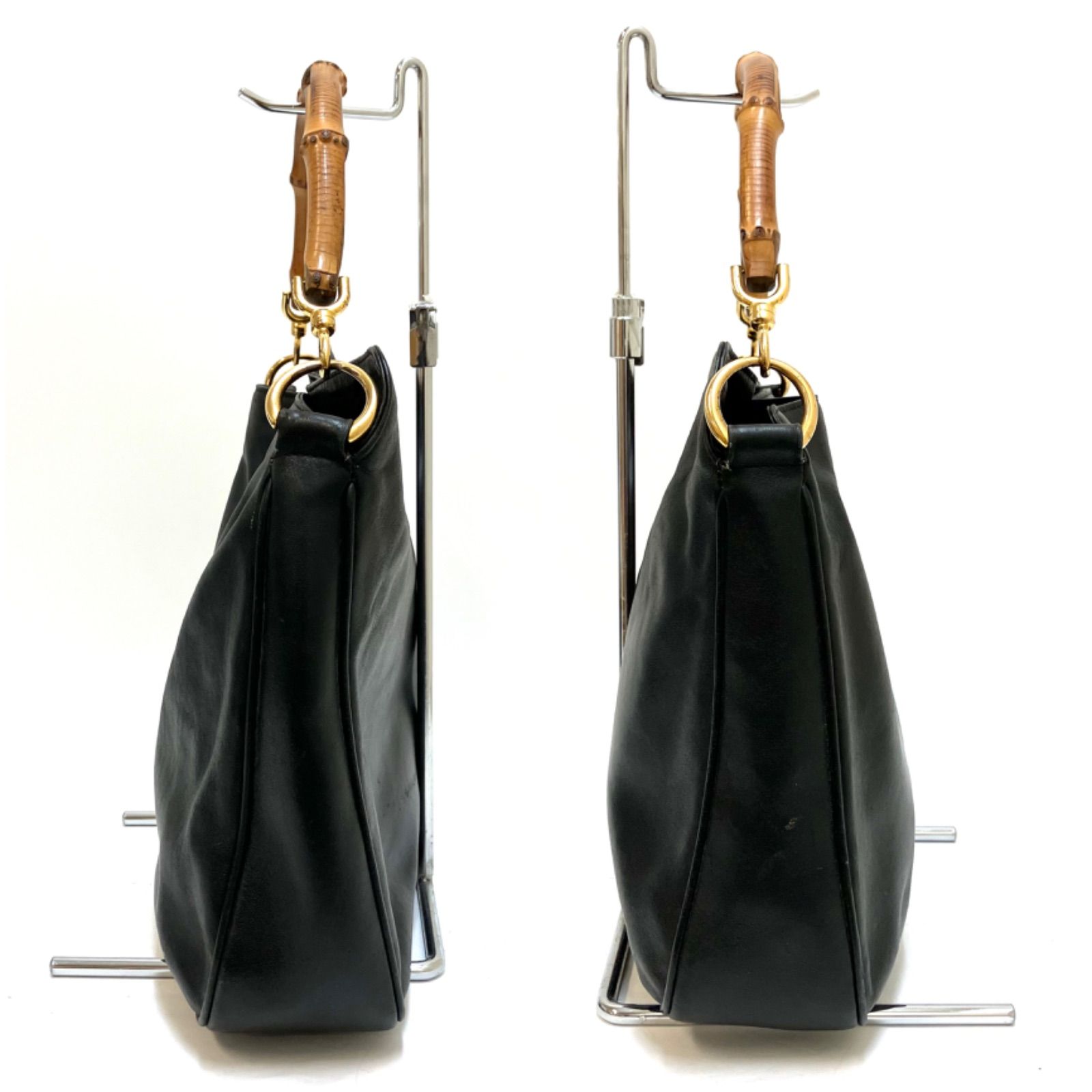 GUCCI＊グッチ オールドグッチ 2ウェイ レザー バンブー 内側ダメージ