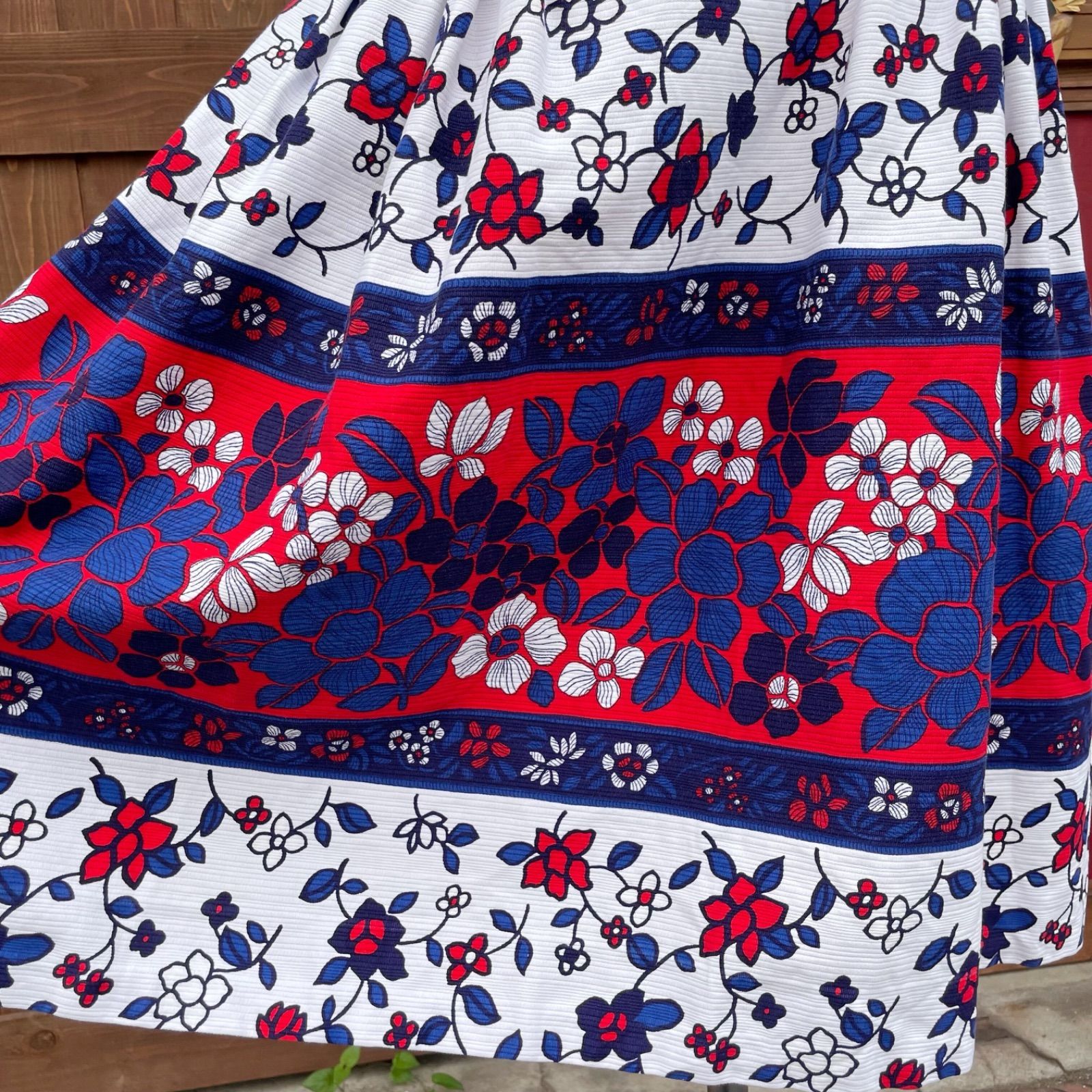 70s ワンピース　花柄　ヴィンテージ Vintage】70s レトロ 昭和 ワンピース 花柄 総柄 半袖 マルチ
