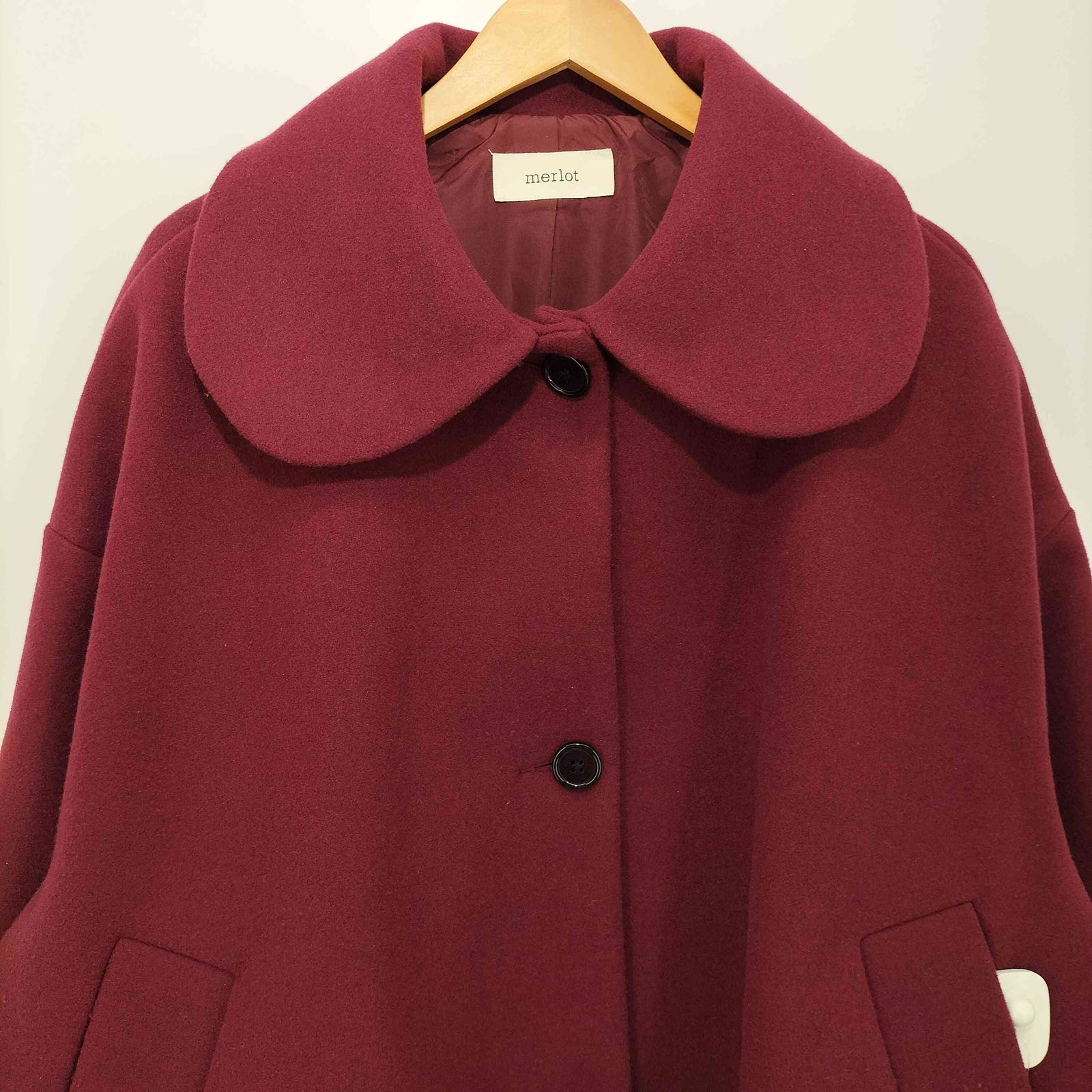 merlot Aライン丸襟コート MERLOT（メルロー）の「Aライン丸襟コート（ステンカラーコート
