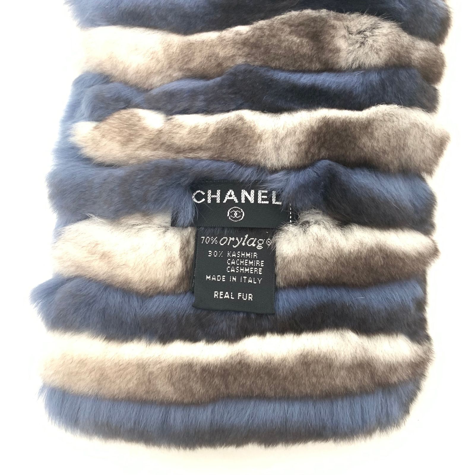 極美品 CHANEL シャネル ココマーク オリラグ ファー カシミア 