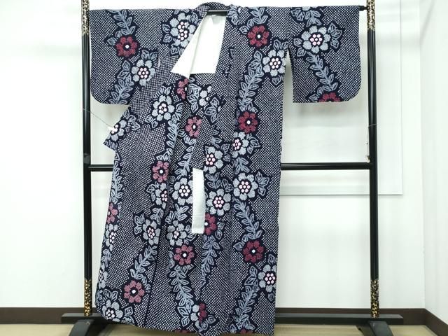 平和屋着物 上 夏物 浴衣 有松鳴海絞り 草花文 綿 CZAA3746s5