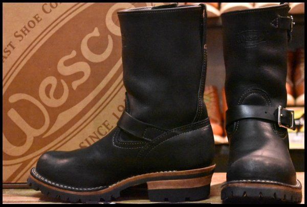 【7E 箱付 良品 11年】WESCO ウエスコ カスタムボス ブラック 黒 ビブラム100シングル 9インチハイト プルオン ブーツ BOSS HOPESMORE【EF209】