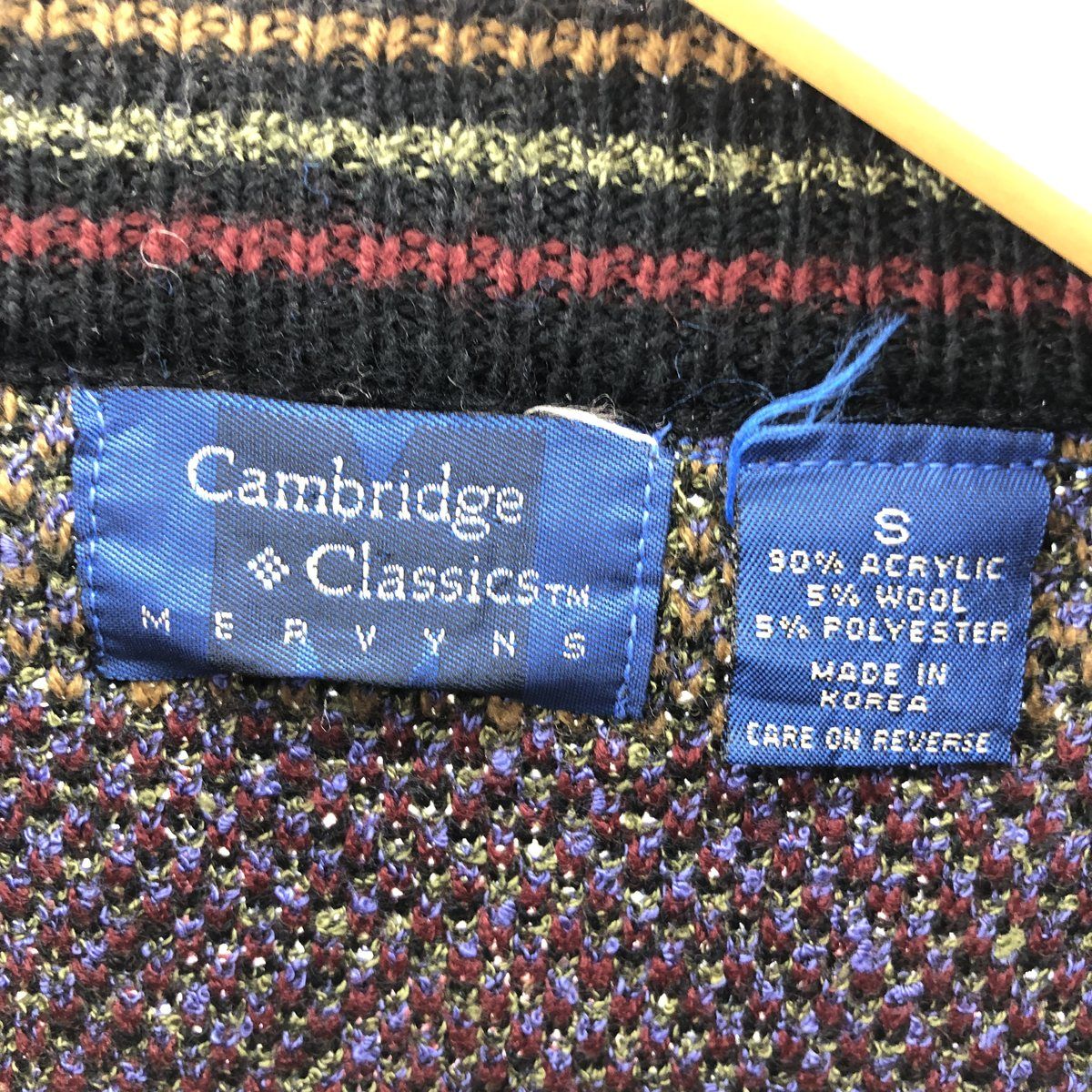 古着 Cambridge Classics 総柄 アクリルニットセーター メンズL 