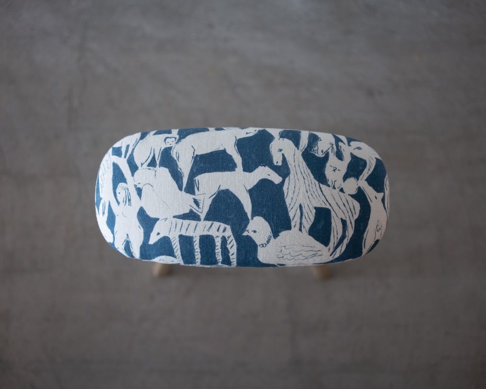 キッチンスツールNA H530＋ミナ ペルホネンlife puzzle [BL] 専用カート］【送料込み】キッチンスツールNA(H530)＋ ミナ ペルホネン