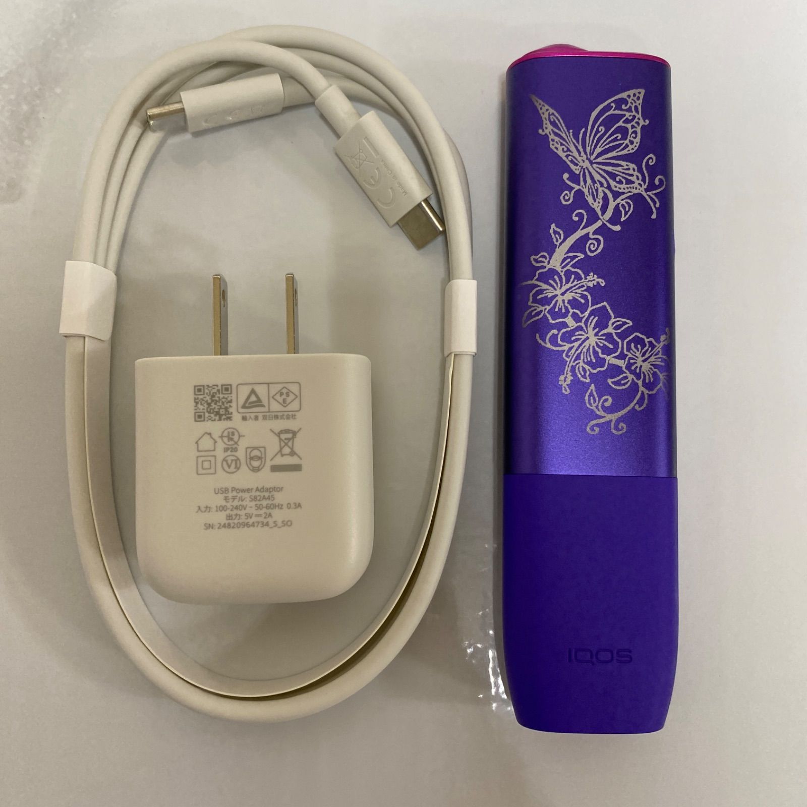 iQOS ILUMA ONE アイコス イルマワン レーザー加工＊ネオン限定蝶々 iQOS ILUMA ONE アイコス イルマ ワン レーザー加工 アゲハ蝶