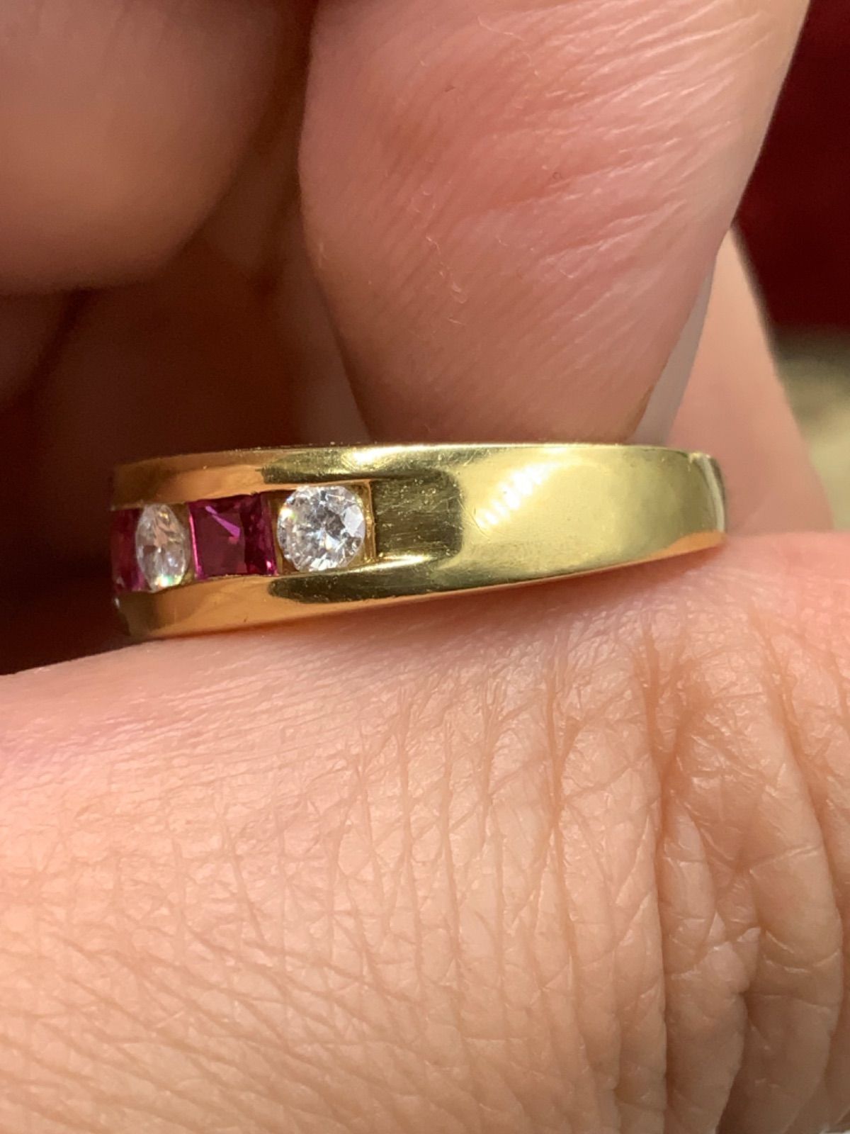 K18 ルビー ダイヤモンドリング 5.4g 約11.5号