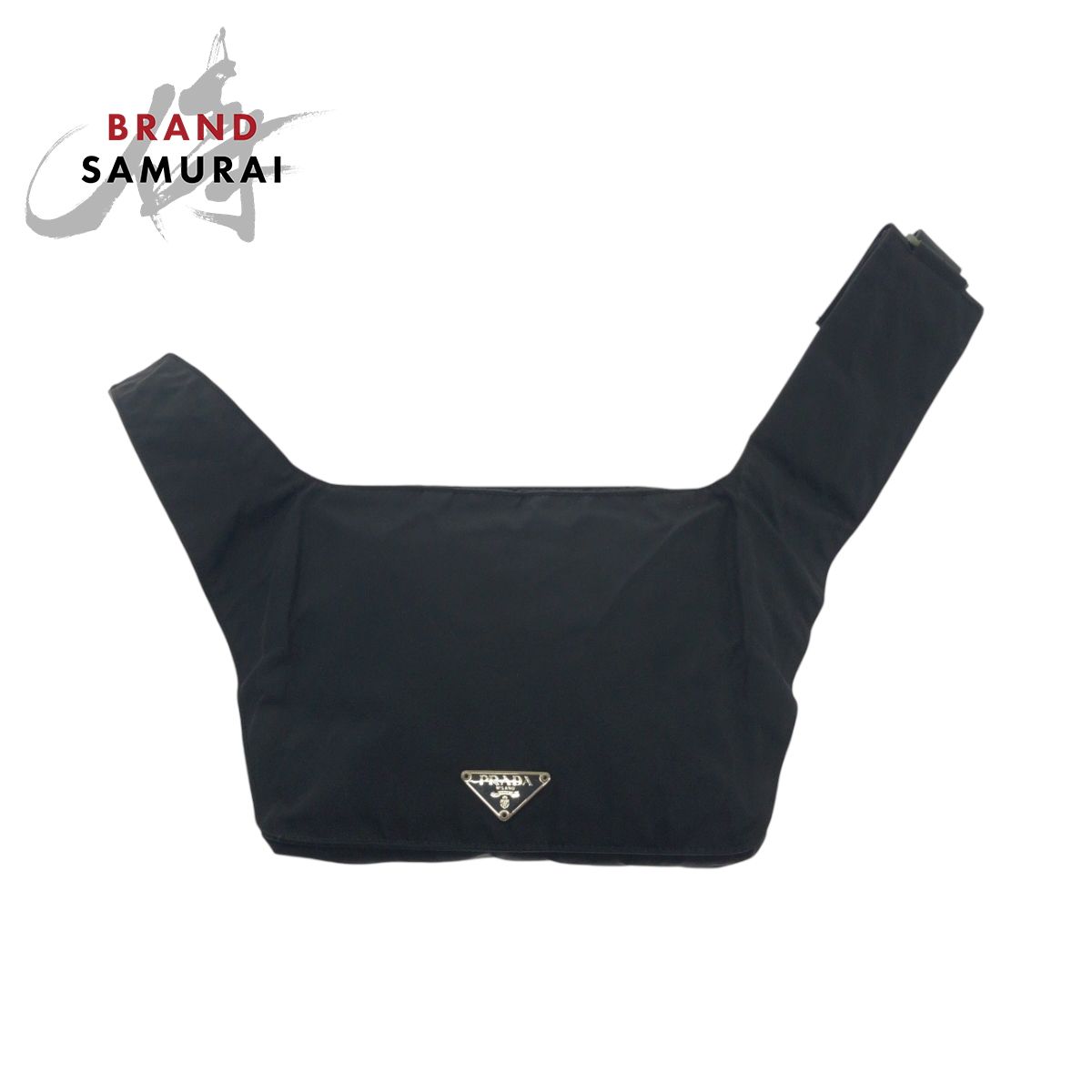PRADA プラダ テスート 三角ロゴプレート ブラック 黒 シルバー金具 ナイロン ショルダーバッグ ボディバッグ レディース 502362【】
