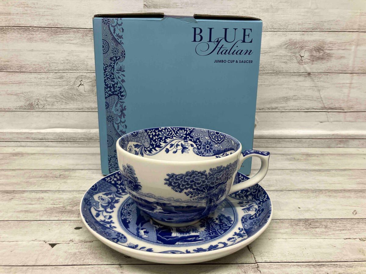 Spode スポード ジャンボカップ＆ソーサー ブルーイタリアン カップ口径 約13.5㎝ ソーサー直径 約20.8㎝ 付属品は画像のものが全てです