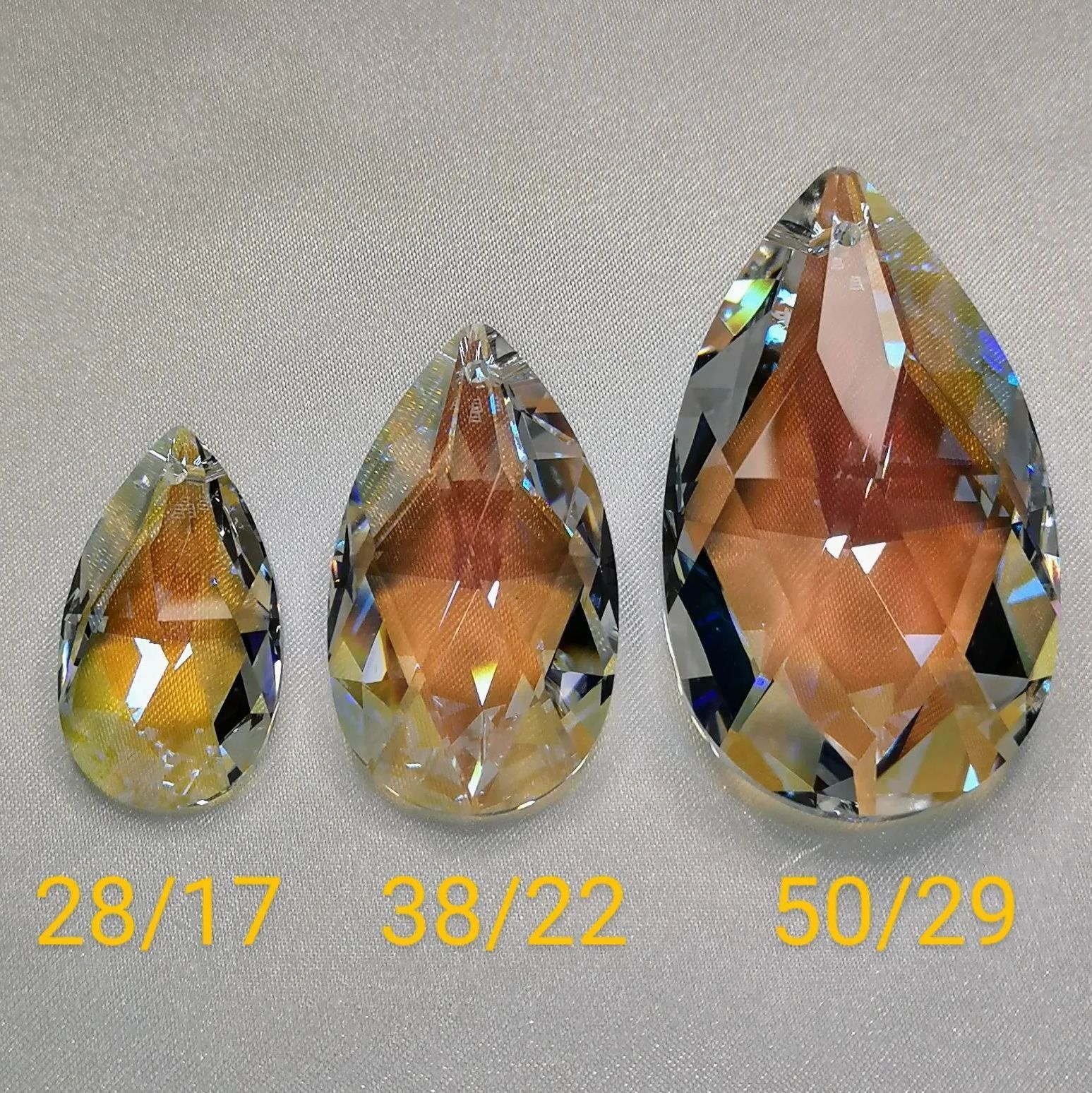 スワロフスキー ペアシェイプ38mm×22mm 7個セット