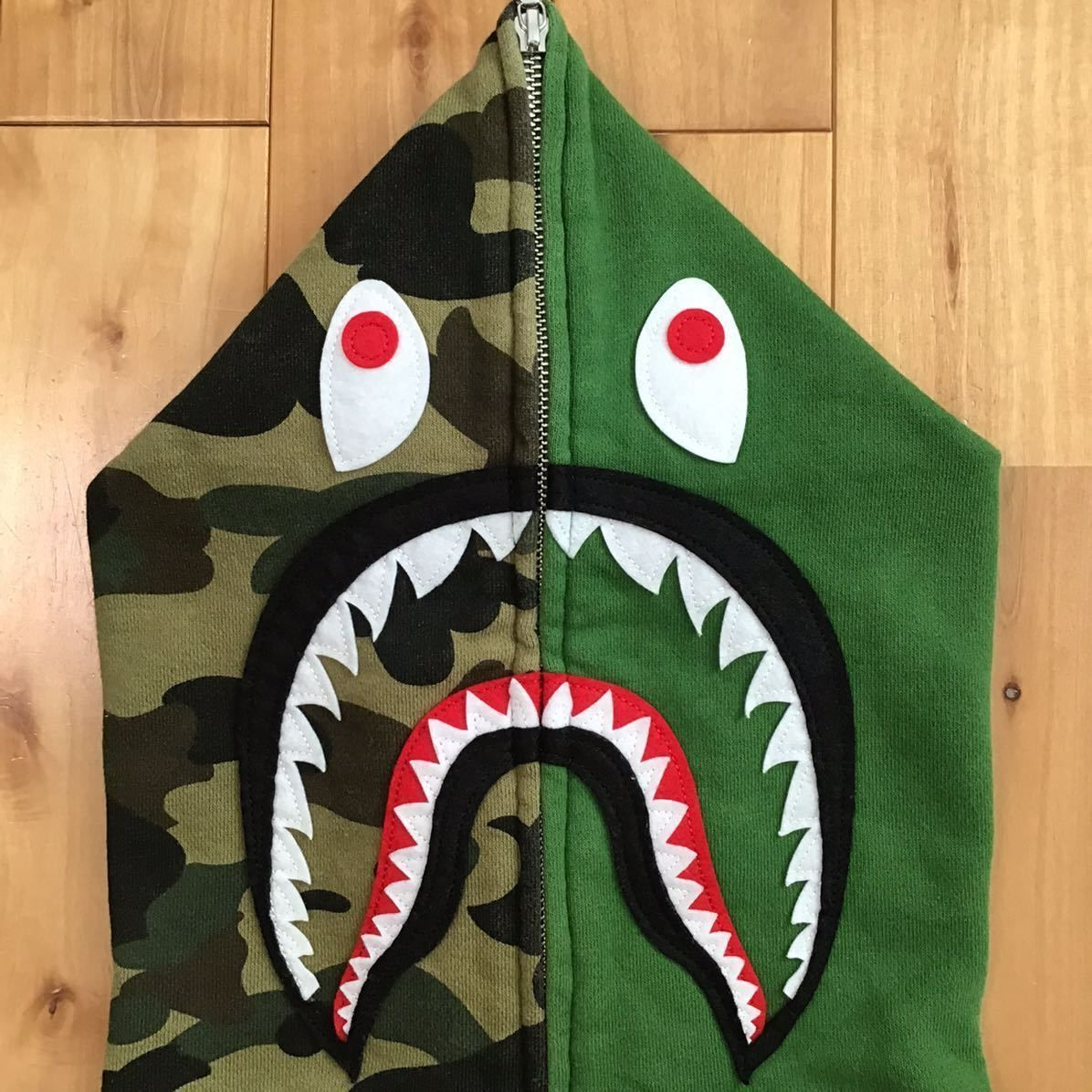 Green × 1st camo green シャーク パーカー Lサイズ shark full zip