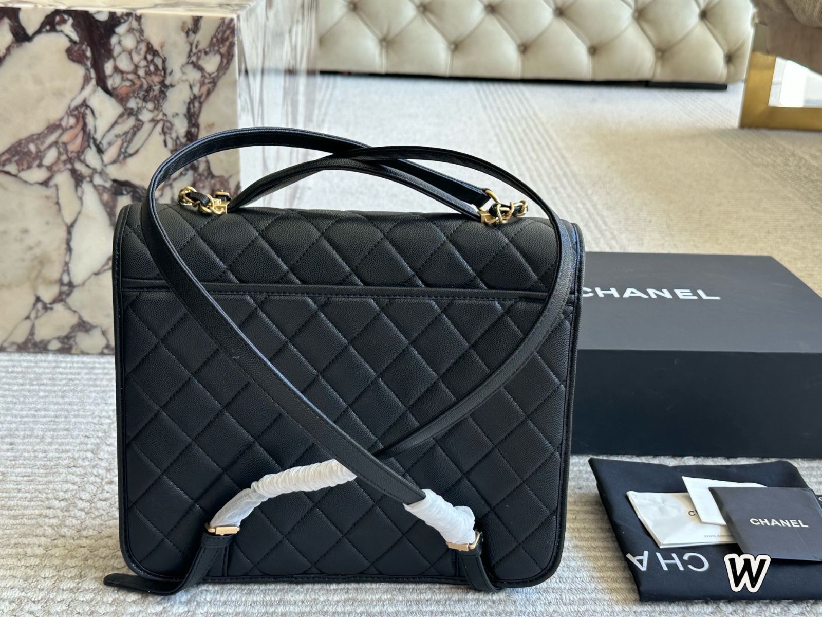 CHANEL 22K キャビアスキン バックパック ? 31×26cm [本日特価