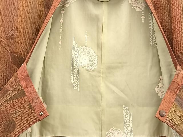 平和屋着物＃道行コート ロング丈 モール織 更紗花唐草文 正絹 逸品