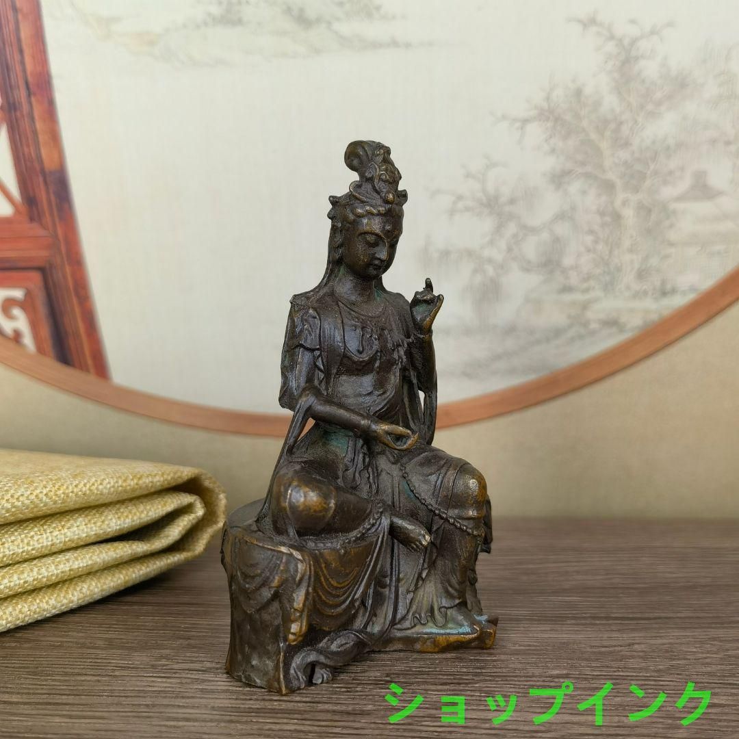 仏教美術 仏像 送子観音菩薩銅像 銅製品 工芸 品置物 某有名コレクター委託品 原型 高村光雲作 鋳銅 聖観世音菩薩像