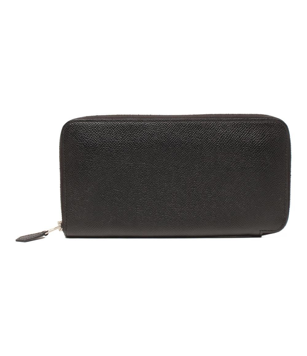 エルメス ラウンドファスナー長財布 Z刻印 シルバー金具 オールレザー アザップロング メンズ HERMES