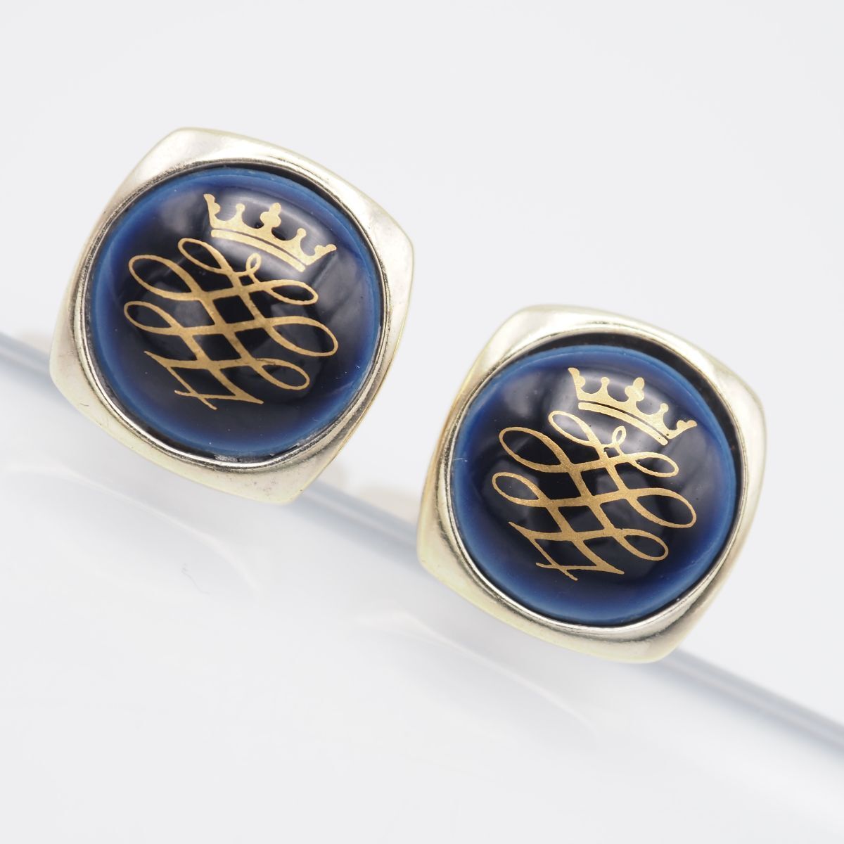 G832 ロイヤルコペンハーゲン 925S RCP DENMARK刻印 カフスボタン 陶器 ゴールド デザイン シルバー カフリンクス ROYAL COPENHAGEN