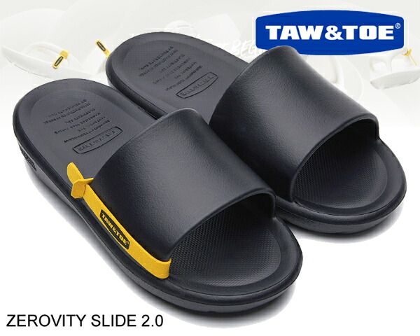 トー＆トー サンダル ゼロビティ スライド 2.0 TAW＆TOE ZEROVITY SLIDE 2.0 BLACK ブラック スポーツサンダル レディース メンズ リカバリー