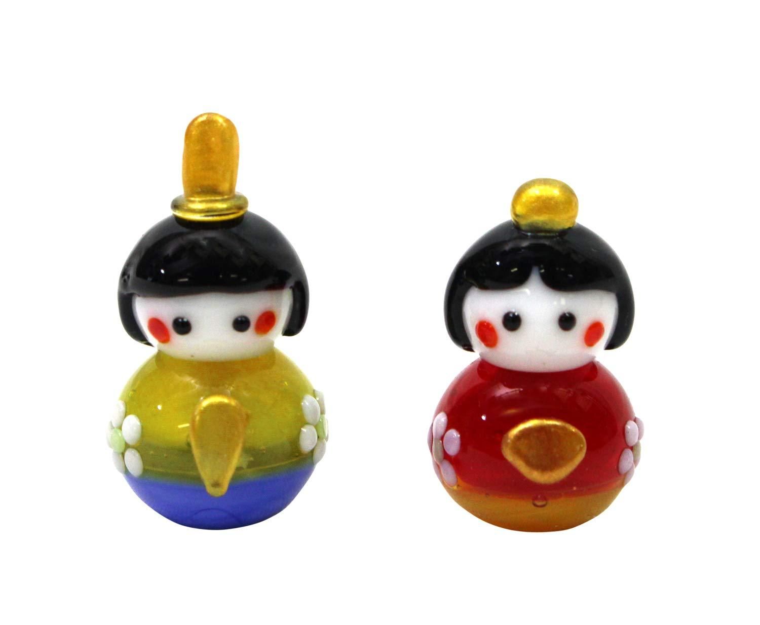 【新品・5営業日で発送】フォーカート 置物 マルチ お内裏様 全長:2.4cm お雛様 全長2cm かわいい手作り ガラス細工 幸せころころ 雛 CKK273