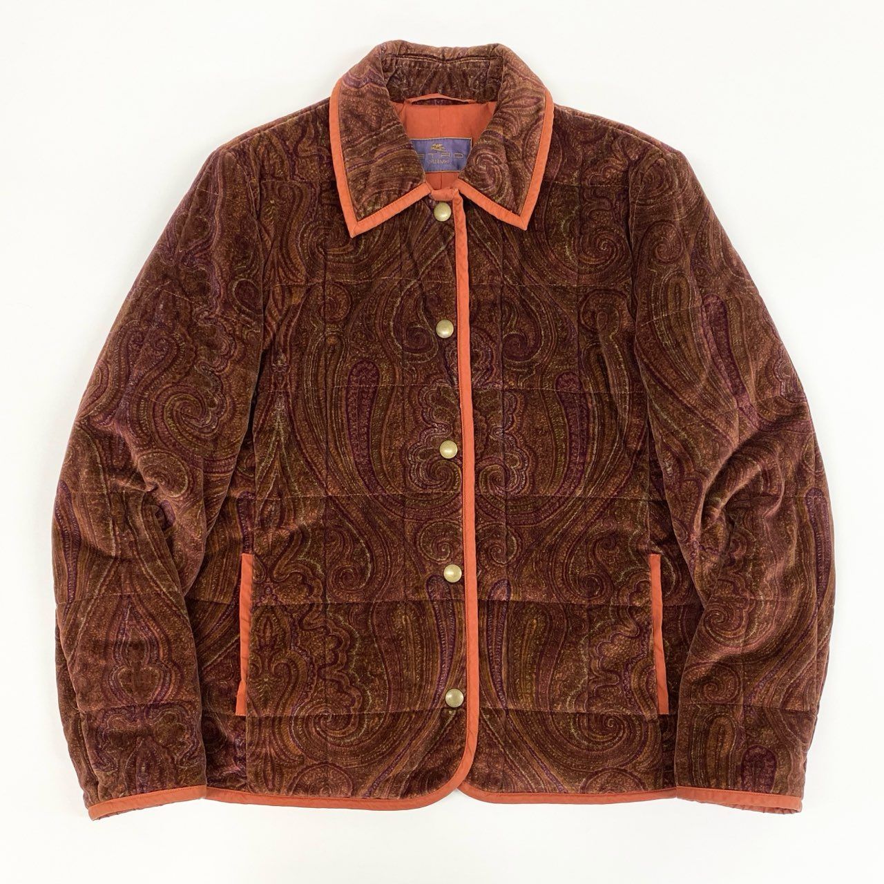 45j15 ETRO エトロ ベロアジャケット カバーオール キルティング 