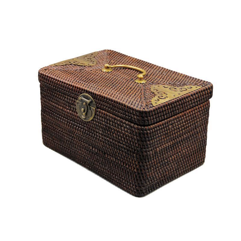 人気 手作 藤編 収納 茶箱 収納ボックス 茶器 茶道具 工芸品 kkklfn
