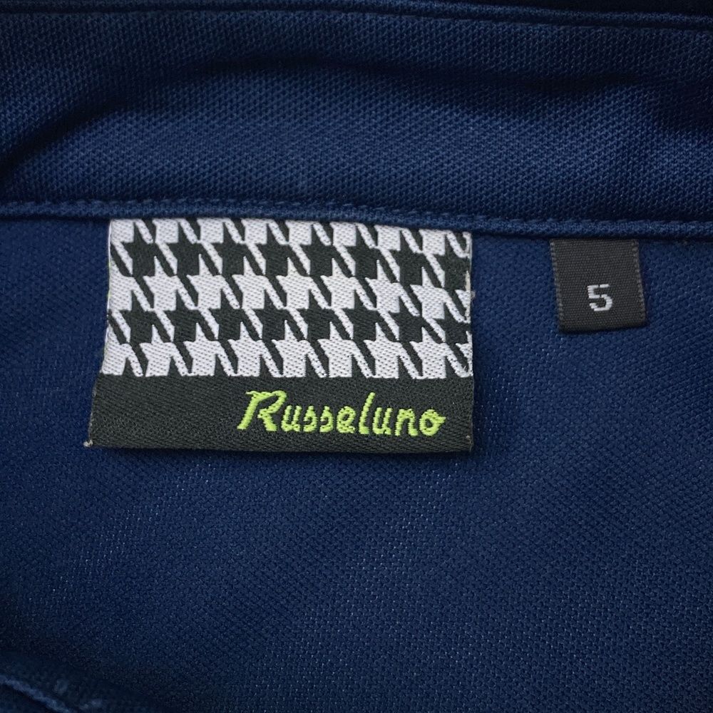 サイズ：5 RUSSELUNO ラッセルノ 半袖ポロシャツ ドット柄 ネイビー系