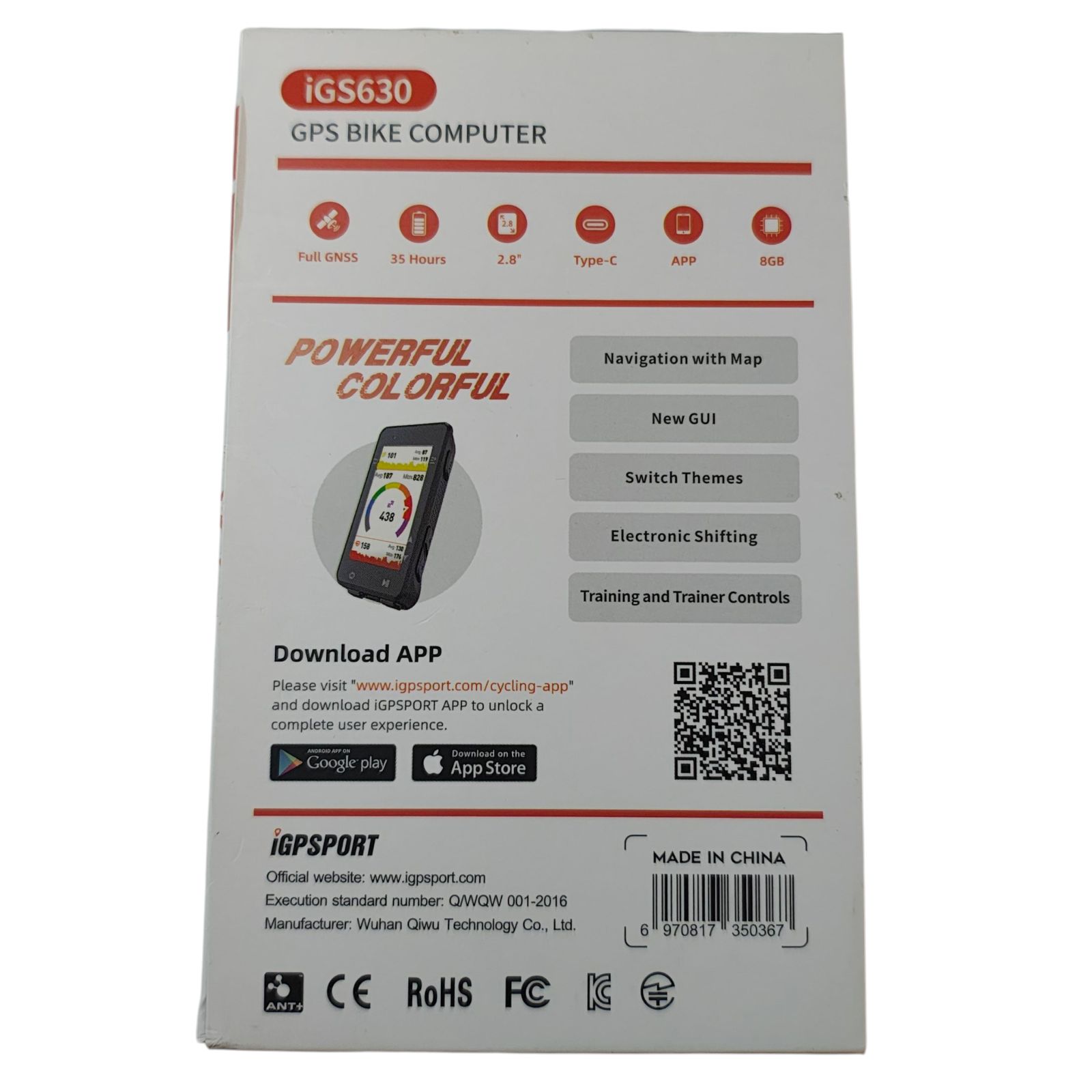 WJ45 iGPSPORT iGS630 GPSサイクルコンピュータ 2.8 マップナビゲーションiClimbトレーニング機能MTBワイヤレスサイクリングコンピュータGPSユニットIPX7防水