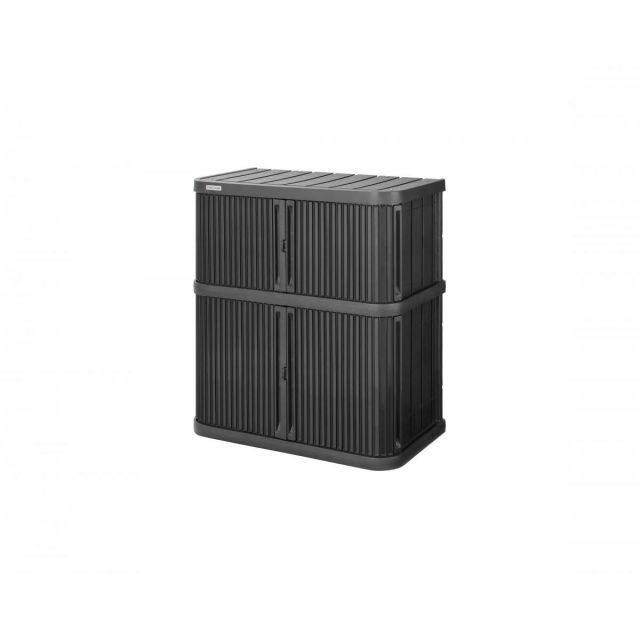 アイリスオーヤマ IRIS OHYAMA ミニロッカー ML-1050PP 屋外 物置 小型 収納 引き戸 シャッター 積み重ね ダークグレー