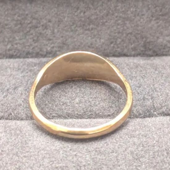 M”シグネットリング 10K GF 刻印 イニシャル ピンキー ゴールドフィルド