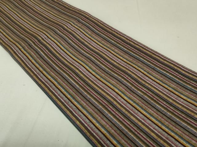 平和屋着物○両面 全通柄袋帯 紬地 間道 正絹 逸品 未使用 DAAT7675ob