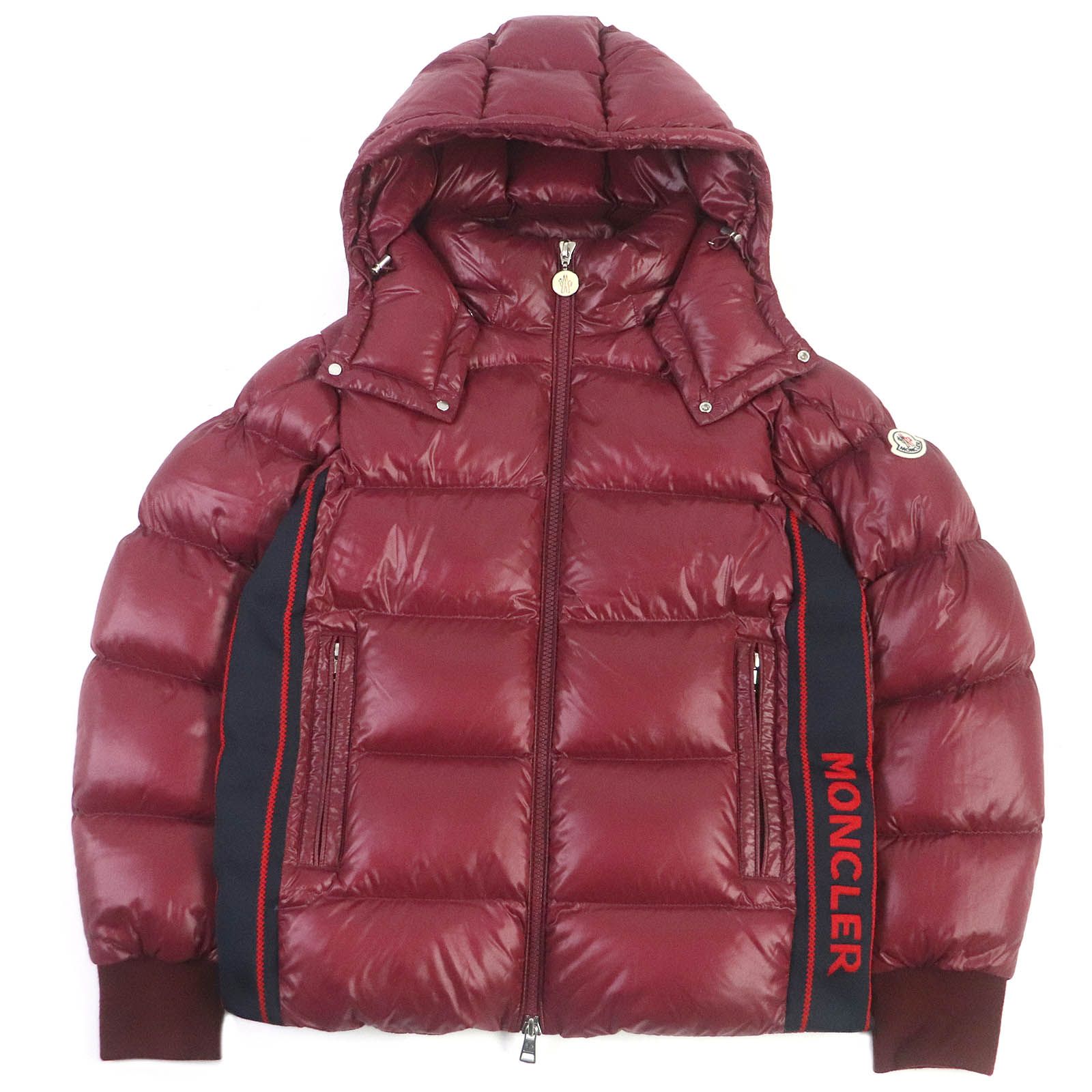 美品□MONCLER モンクレール 22-23AW LUNETIERE サイドライン ロゴワッペン WZIP フーデッド ダウンジャケット ルビー 1  イタリア製 正規品 メンズ - メルカリ