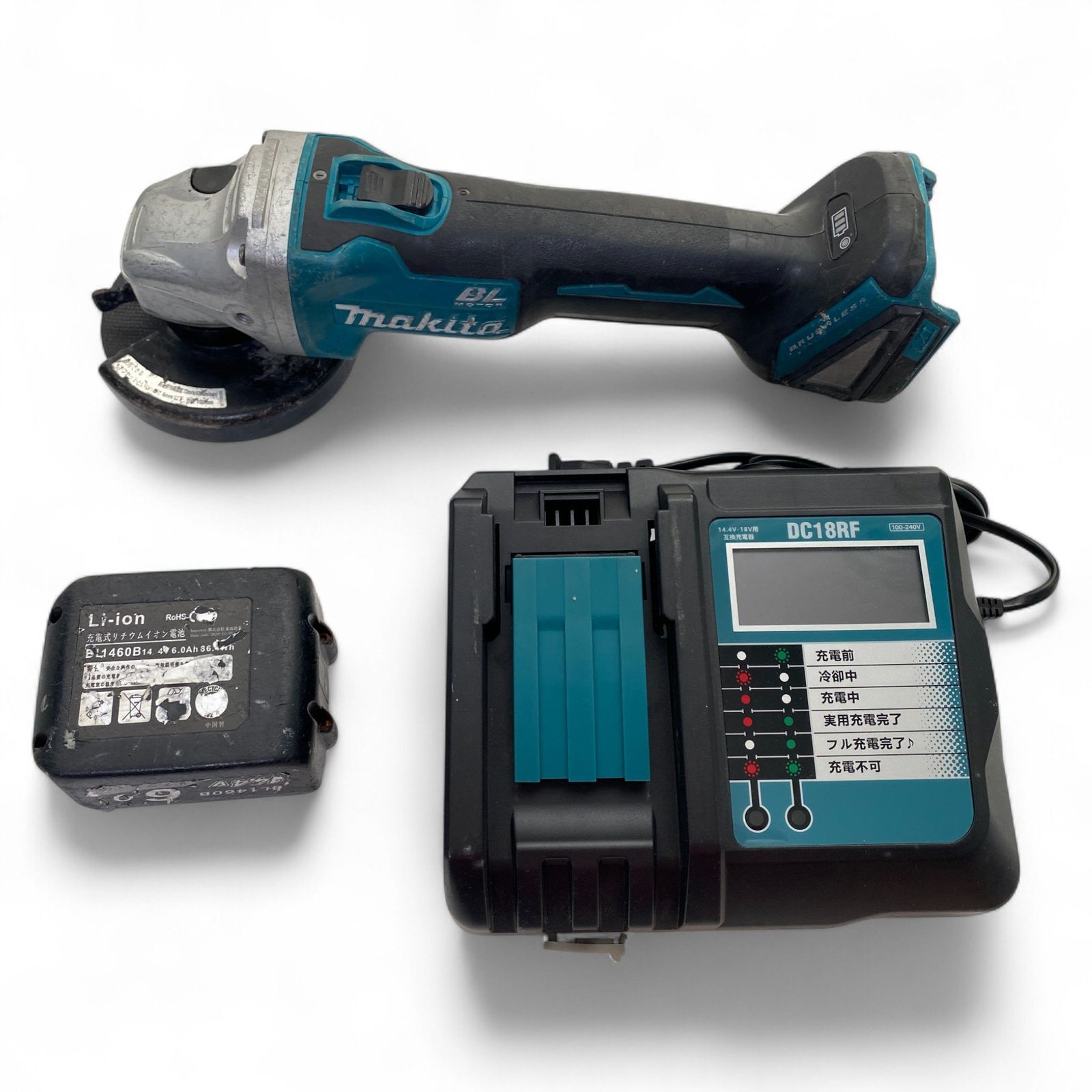 ◯ マキタ makita 充電式ディスクグラインダー スライドスイッチ GA403DN 14.4V 大型 高トルクブラシレスモータ採用 1400-1631