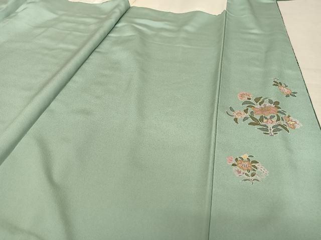 平和屋着物○訪問着 更紗花鳥文 花喰い鳥 暈し染め 金彩 正絹 逸品  