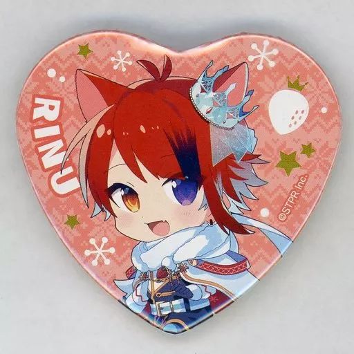 すとぷり莉犬缶バッチwinter クリスマス等身ハートの缶バッチ
