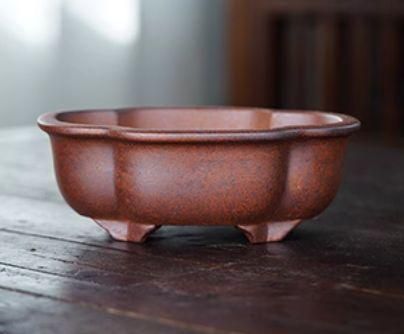 宜興 紫砂鉢 海棠通 気大口径鉢 盆栽鉢 植木鉢 小品盆栽鉢 大品盆栽鉢