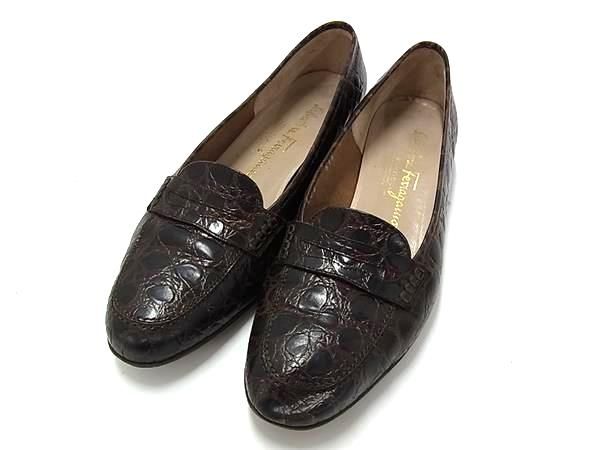 が大特価！ Salvatore Ferragamo フェラガモ クロコダイル型押しレザー 靴