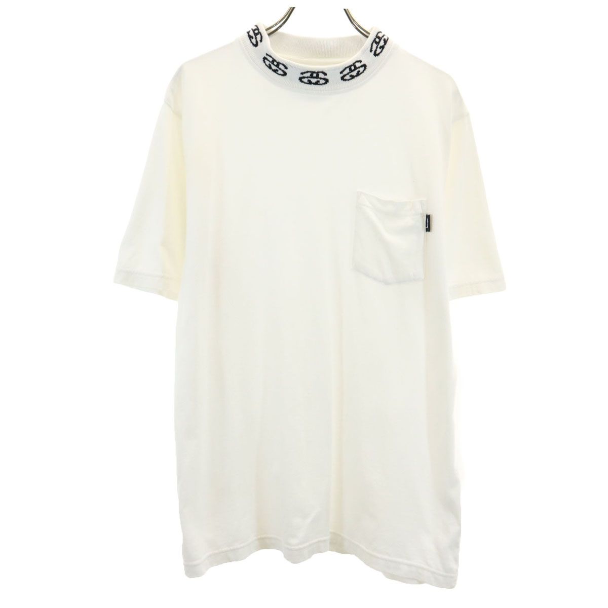 STUSSY ステューシー 半袖 ポケット付き Tシャツ S ホワイト メンズ 