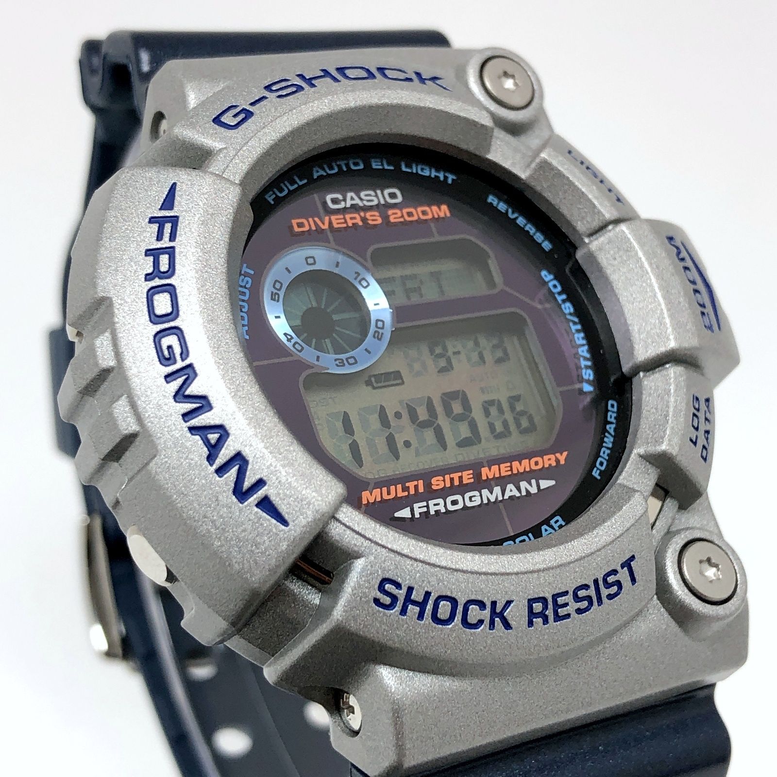 G-SHOCK ジーショック GW-200K-2 FROGMAN イルクジ2001 フロッグマン タフソーラー シルバー×ネイビー イルカクジラ会議  - メルカリ