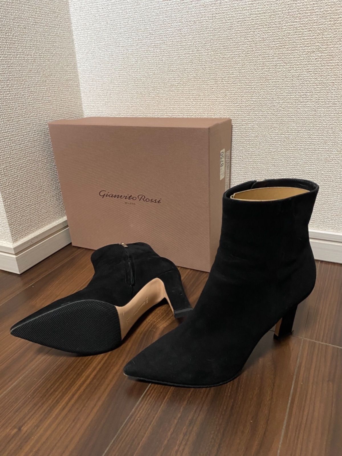 ジャンビトロッシgianvitorossiスエードアンクルブーツ38.5 