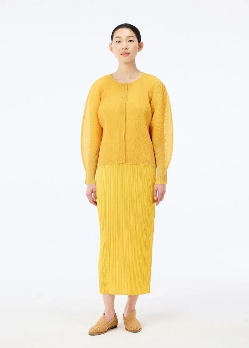 PLEATS PLEASE　カーディガン　七分袖 ターコイズグリーン プリーツ イッセイミヤケ プリーツ カーディガン ノーカラー 長袖 1B 4 XL
