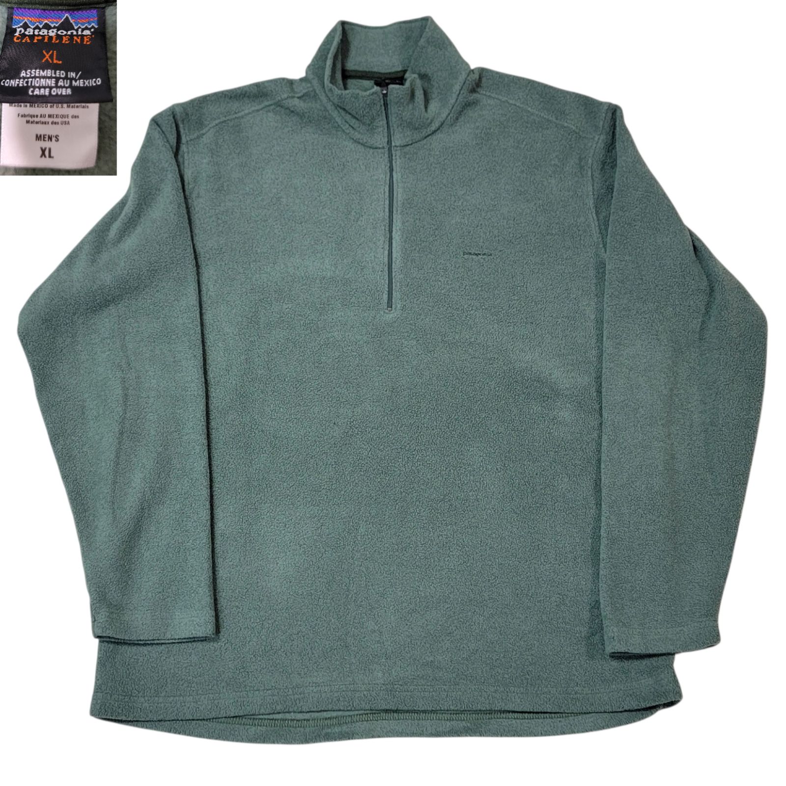 04年製 USA生地 企画 メキシコ製 パタゴニア Patagonia キャプリーン CAPILENE 43472F4 ハーフジップ フリースジャケット プルオーバー メンズXL