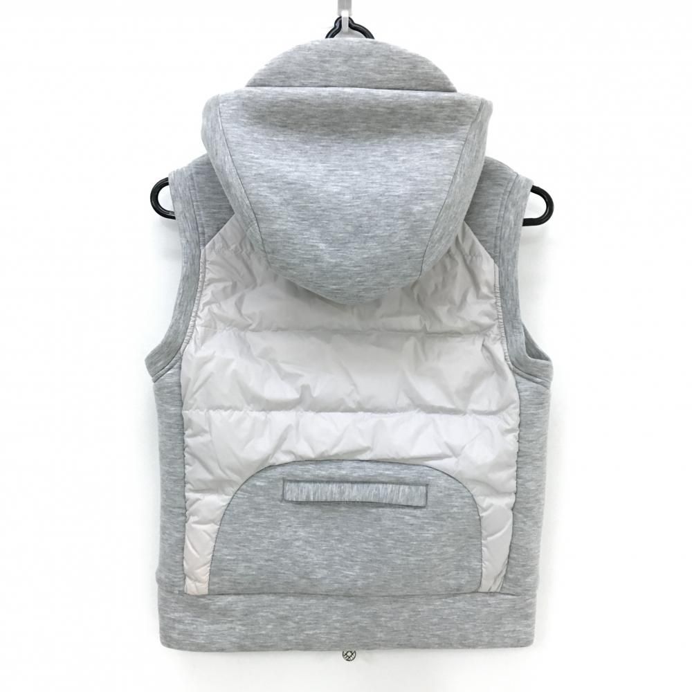 ムータマリン 2WAYベスト 杢グレー 後ろ身頃ダウン 前身頃 フード裏ファー フード取外し可 レディース F ゴルフウェア muta