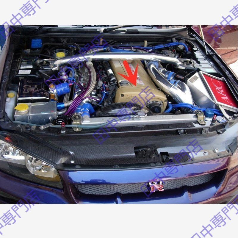 日産 R33 RB25 用 カーボンファイバー エンジンフード バッテリーカバー クーラーボックスカバー