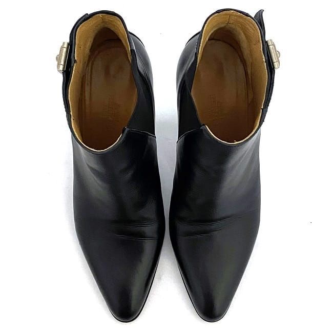 エルメス ブーティ ブラック サックアデペッシュ 美品 22.0cm レザー
