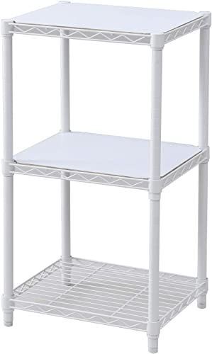 ホワイト_ロー/幅45 山善 スチールラック 幅45×奥行39×高さ85cm 耐荷重150kg ロータイプ 3段 コンパクト 木製棚板2枚付き(リバーシブル) 組立品 ホワイト ICM-83453J(WH)WB