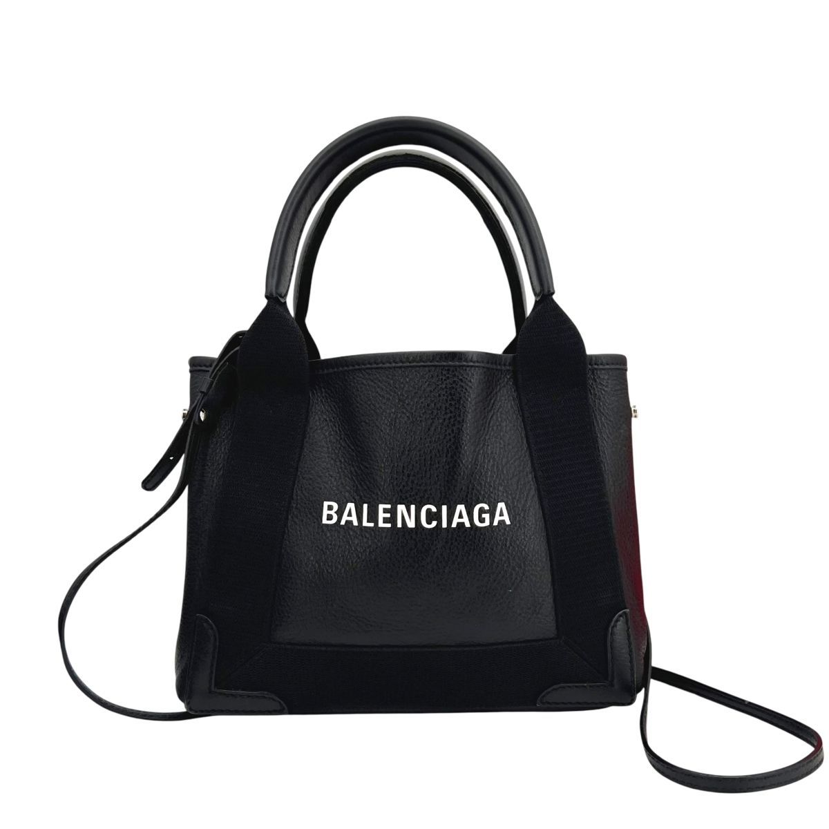 中古】 BALENCIAGA バレンシアガ NAVYカバス XS ハンドバッグ ブラック