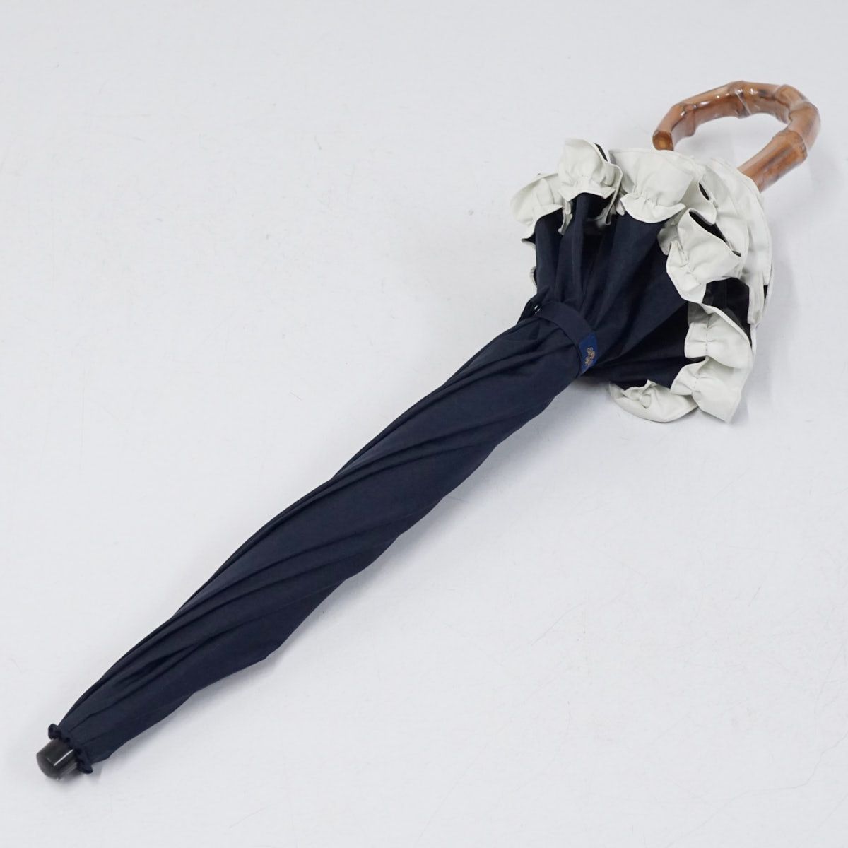 日傘 芦屋ロサブラン 完全遮光折日傘 USED美品 2段折 フリル