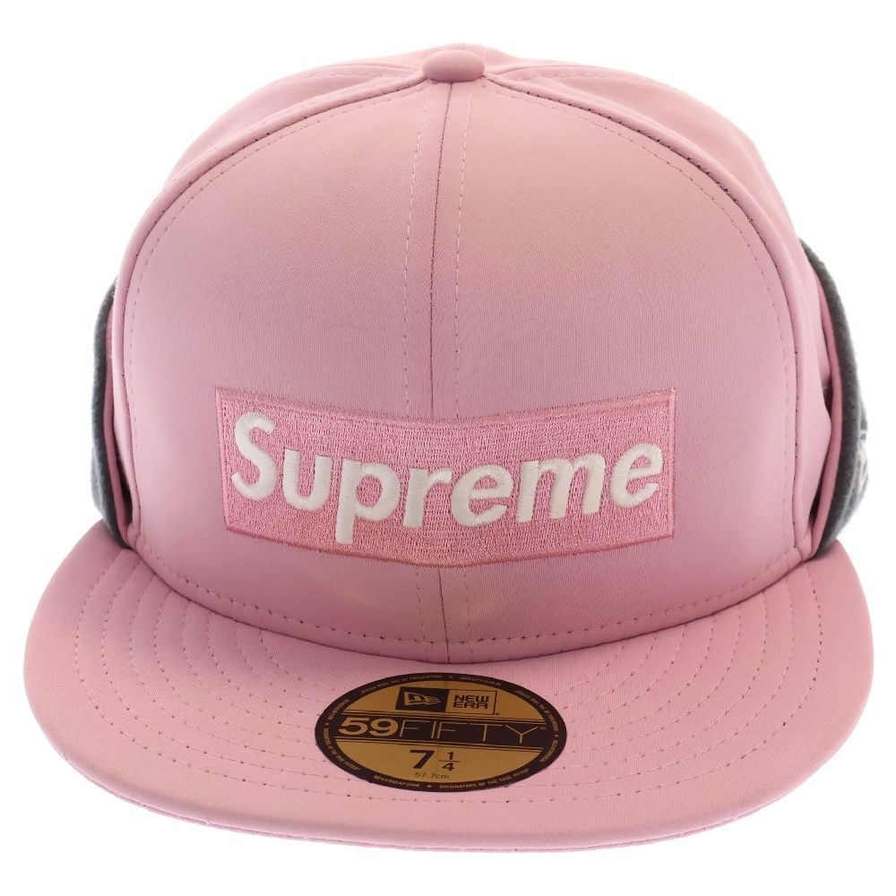 SUPREME (シュプリーム) 20AW ×NEW ERA WINDSTOPPER Earflap Box Logo ニューエラ ボックスロゴ ウィンドストッパー付キャップ ピンク/グレー