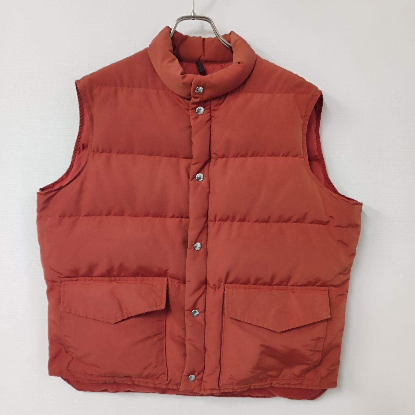 70s ウールリッチWOOLRICH ダウンベスト オレンジ赤茶 XL