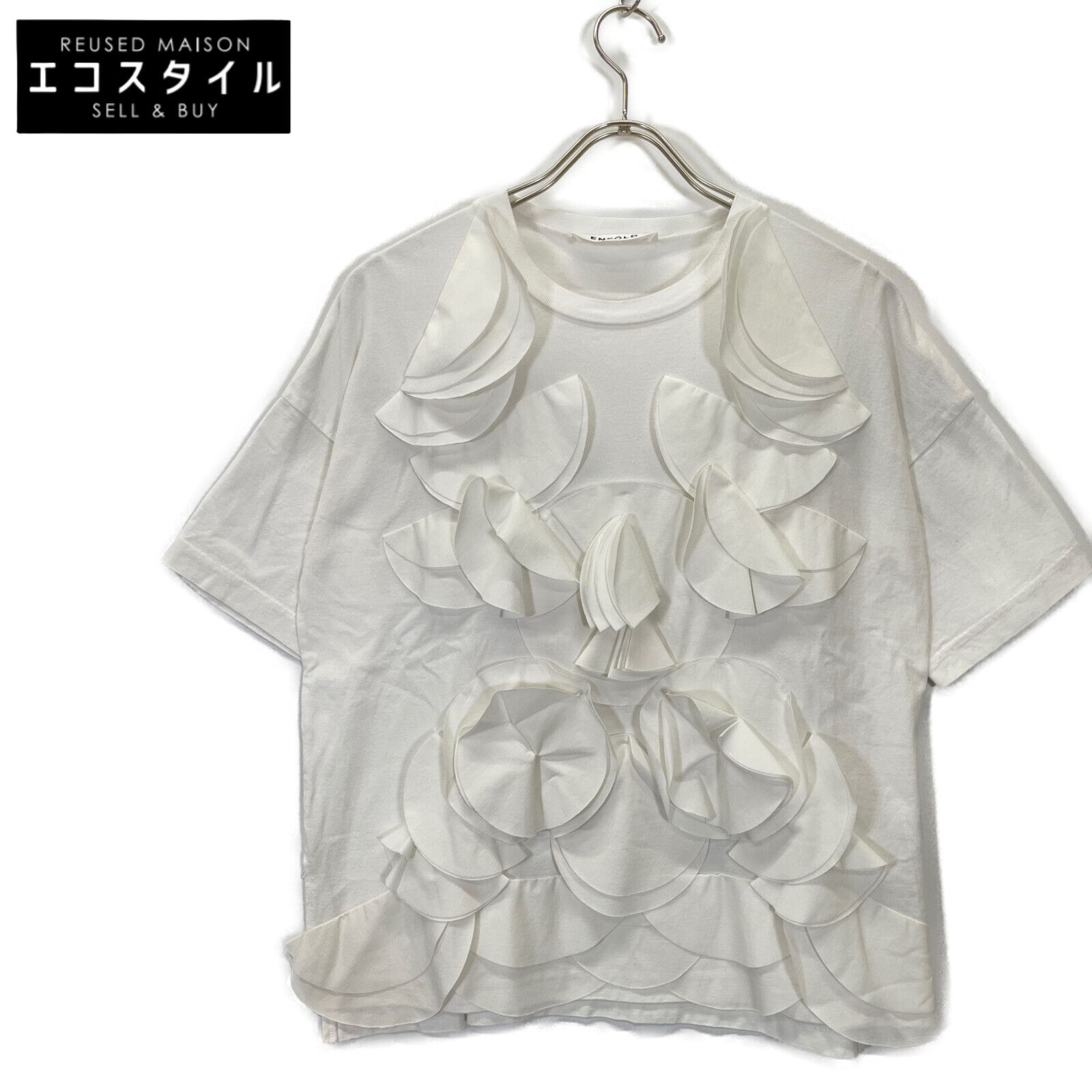 ENFOLD エンフォルド 300GA480-0850 23AW ﾎﾜｲﾄ COLLAGE Tｼｬﾂ 38