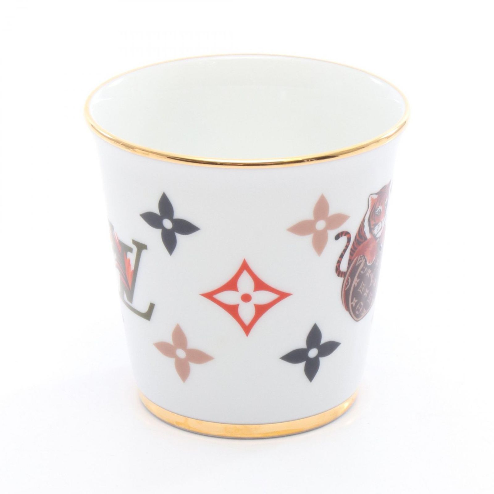 ルイ ヴィトン LOUIS VUITTON 食器 セット4 ゴブレ モノグラム ホワイト その他 コップ4点セット ユニセックス A